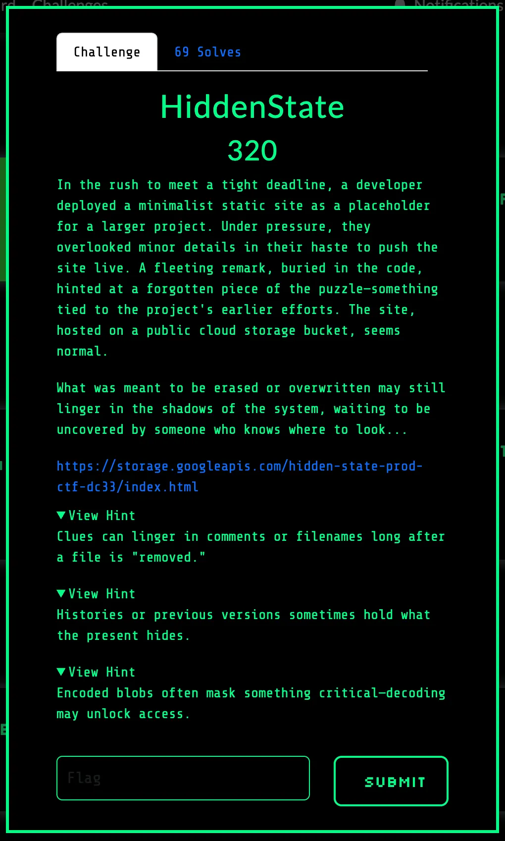 Hidden State Challenge